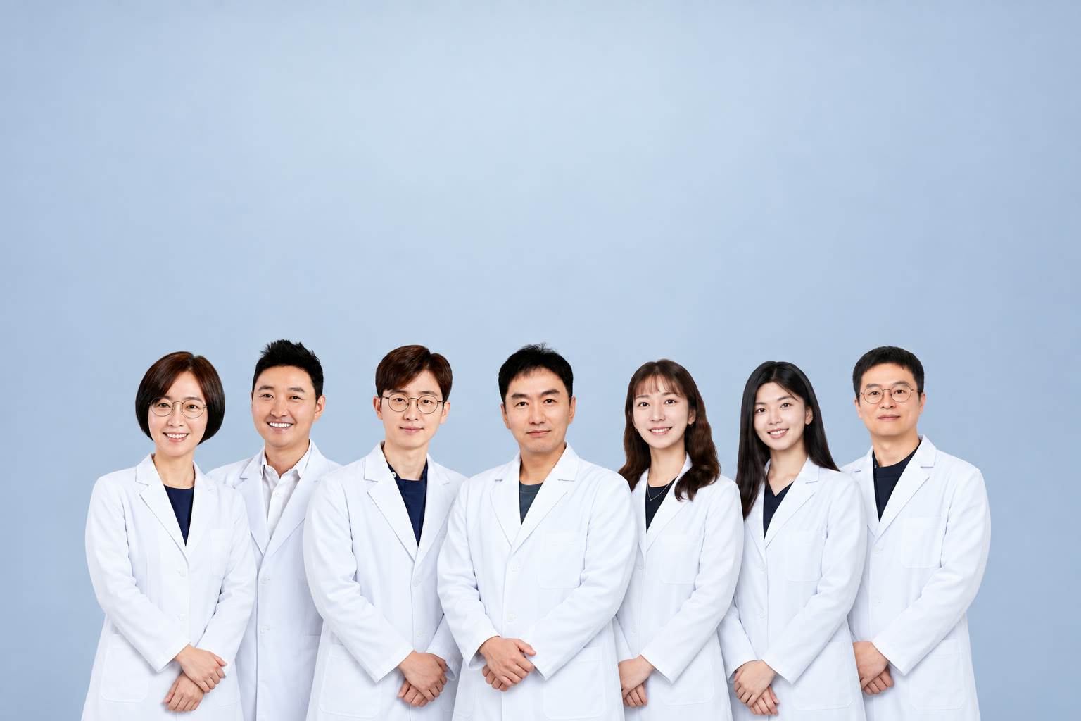 샤인치과 7인 의료진 상반신 단체사진